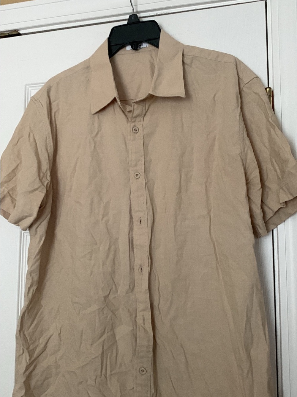 Men's Casual Short-Sleeve Button-Down Shirt - Beige